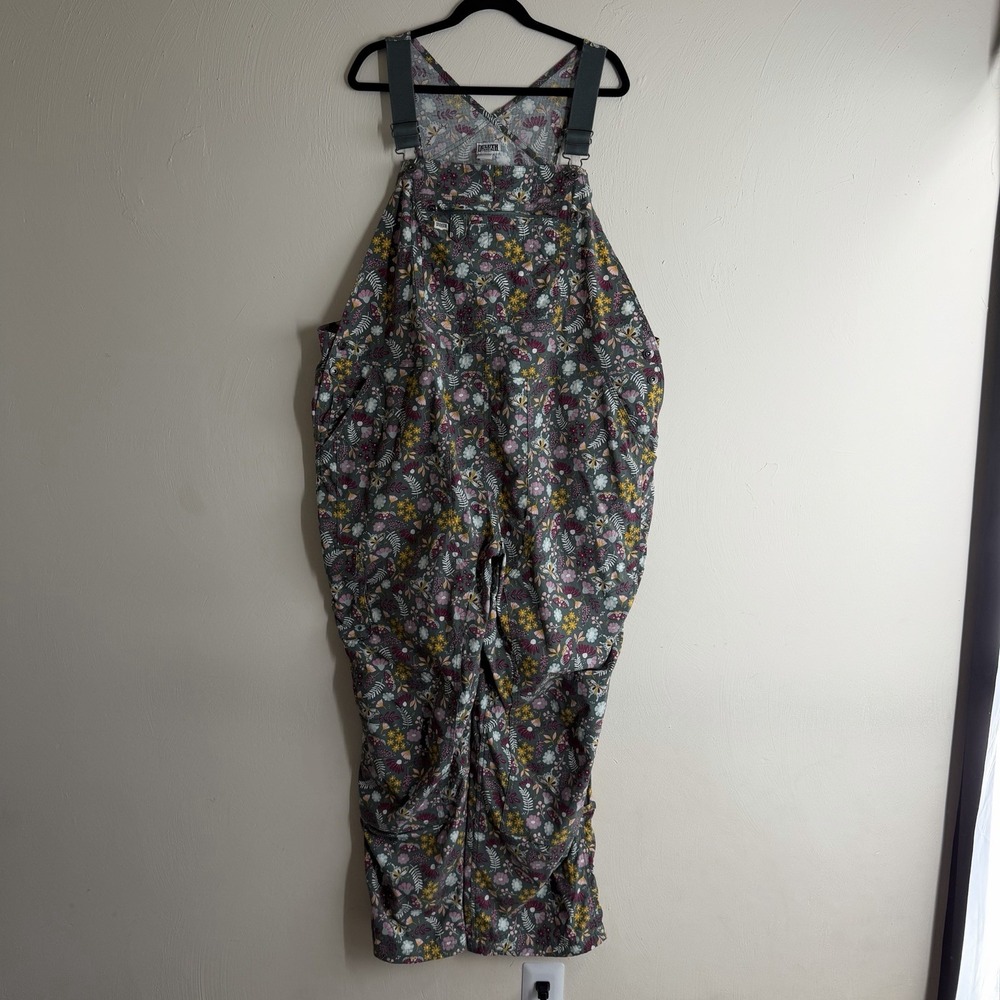 Duluth Heirloom gardening bib overalls 3XL x 31 cottage wildflower butterfly